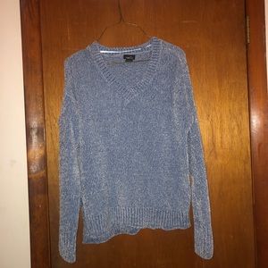 Light Blue Velvet Sweater